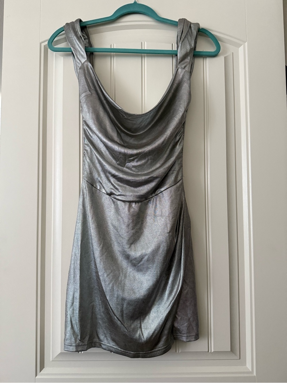 Tiger Mist Joslin Mini Dress - Silver Cowl Mini Dress